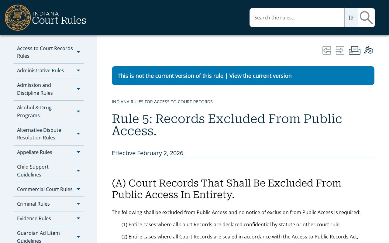 Marshall County arrest warrant record access exclusions