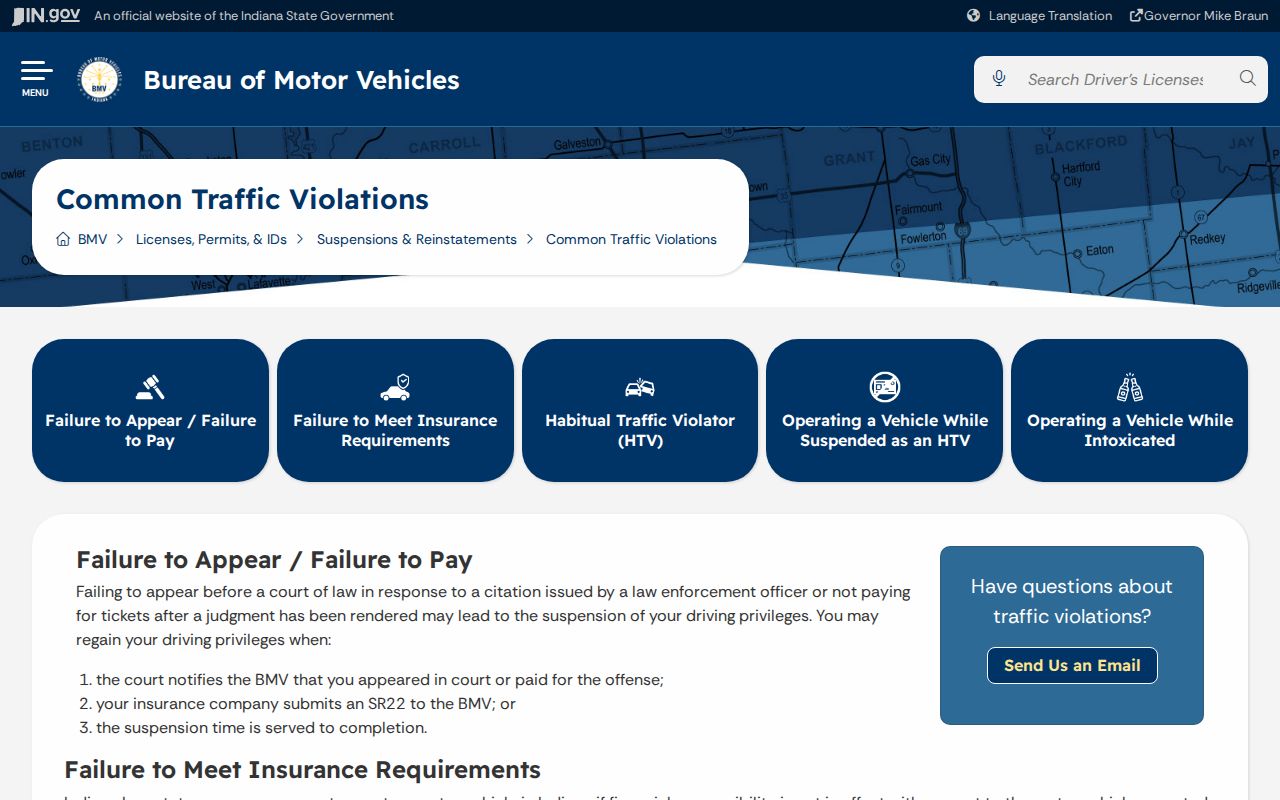 Marshall County traffic warrant FTA and BMV consequences