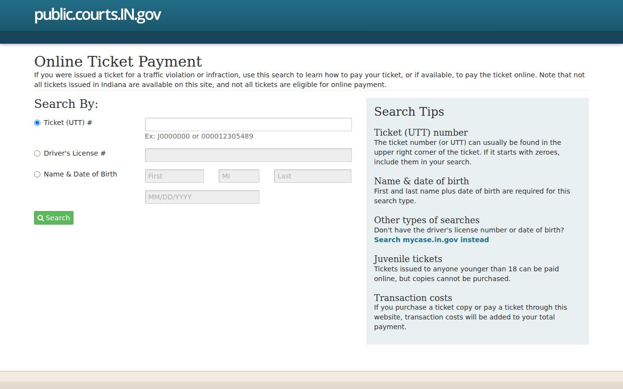 Marshall County traffic warrant official payment portal